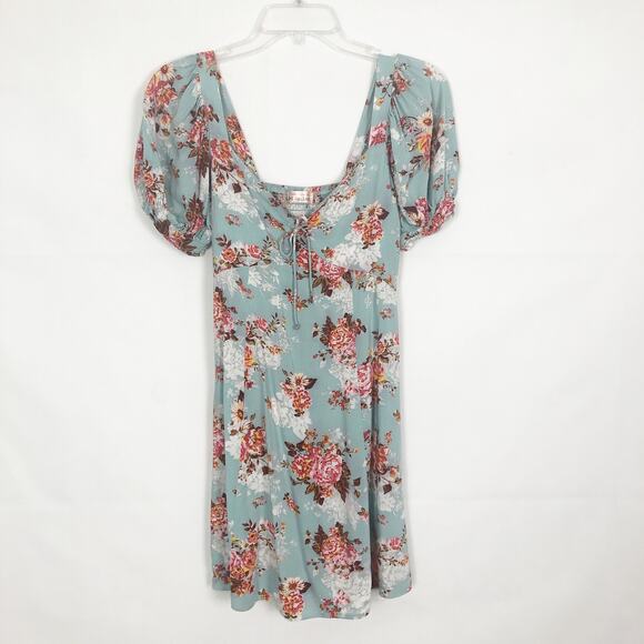 Band of Gypsy Womens Babydoll Mini Dress XS Floral Cottagecore Coquette Beachy - Picture 3 of 11